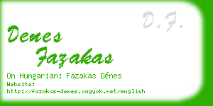 denes fazakas business card